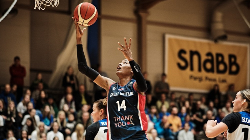 Temi Fagbenle 2023. gada 12. novembrī Tallinā. Foto: EuroBasket Women