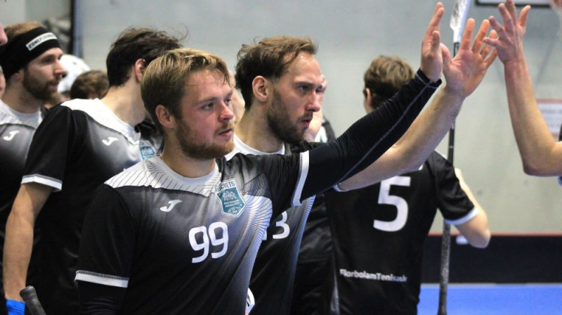 Rainers Miķelsons (RTU/Rockets). Foto: flloorball.lv