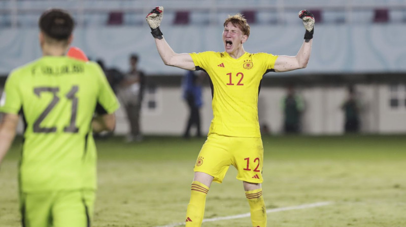 Vācijas U17 valstsvienības vārtsargs Konstantīns Heide. Foto: Adi Weda/EPA/Scanpix