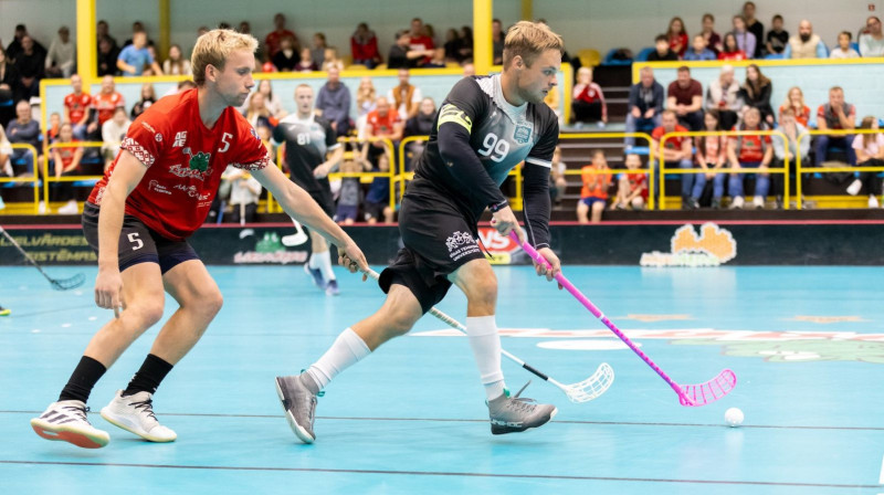 Didzis Nemme un Rainers Miķelsons, foto: Floorball.lv