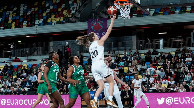 Epizode "London Lions" un "Bursa Uludag" spēlē 2023. gada 21. decembrī. Foto: EuroCup Women