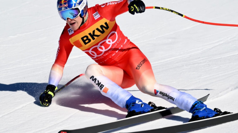 Marko Odermats izcīnījis divas uzvaras šogad Vengenas nobraucienā. Foto: Marco BERTORELLO/AFP.