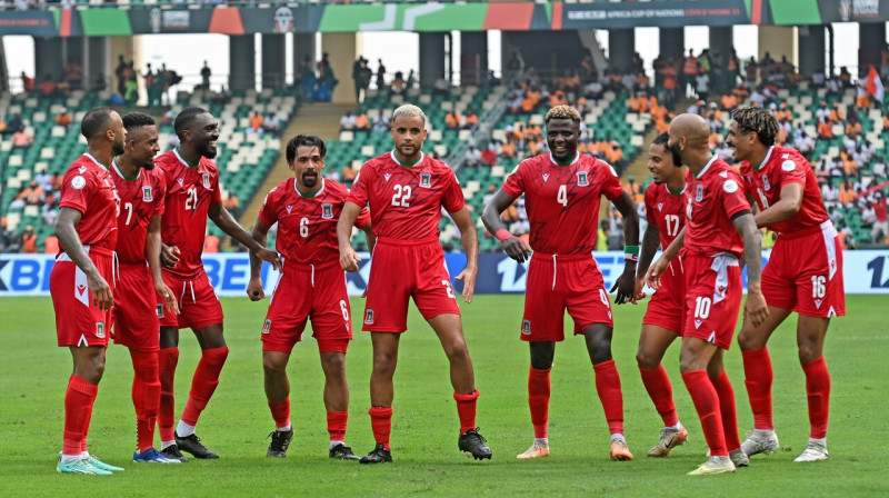 Ekvatoriālās Gvinejas valstsvienības futbolisti. Foto: CAF