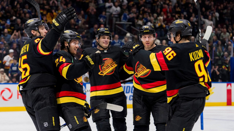 Vankūveras "Canucks" hokejisti. Foto: Bob Frid/USA Today Sports/Scanpix