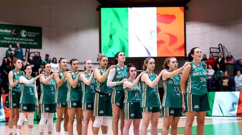 Īrijas basketbolistes 2023. gada 12. novembrī Nacionālajā basketbola arēnā Dublinā. Foto: FIBA