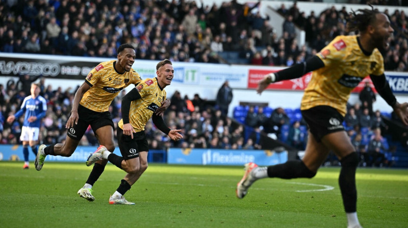 "Maidstone" futbolisti pēc vārtu guvuma. Foto: Ben Stansall/AFP/Scanpix