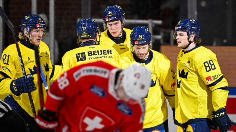 Zviedrijas hokejisti. Foto: AFP/Scanpix