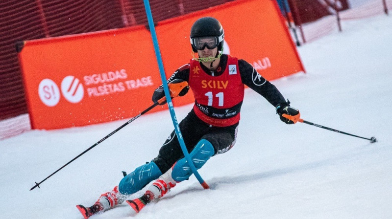 Divas uzvaras izcīnījušais Aksels Bergmanis. Foto: E.Lukšo/Ski.lv