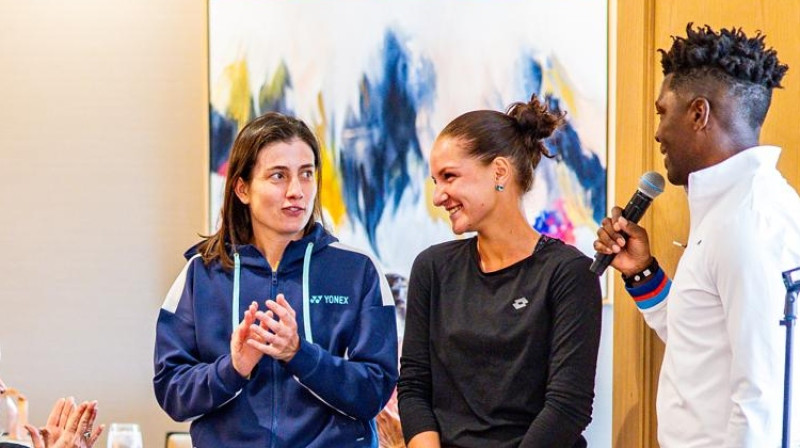 Anastasija Sevastova un Darja Semeņistaja. Foto: atxopen.com