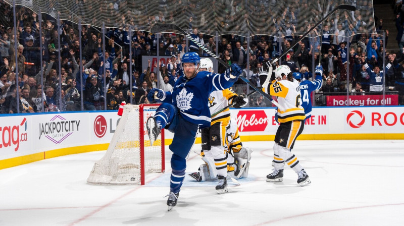 Mirklis pēc Džeika Makkeiba vārtu guvuma pagarinājumā. Foto: Toronto Maple Leafs