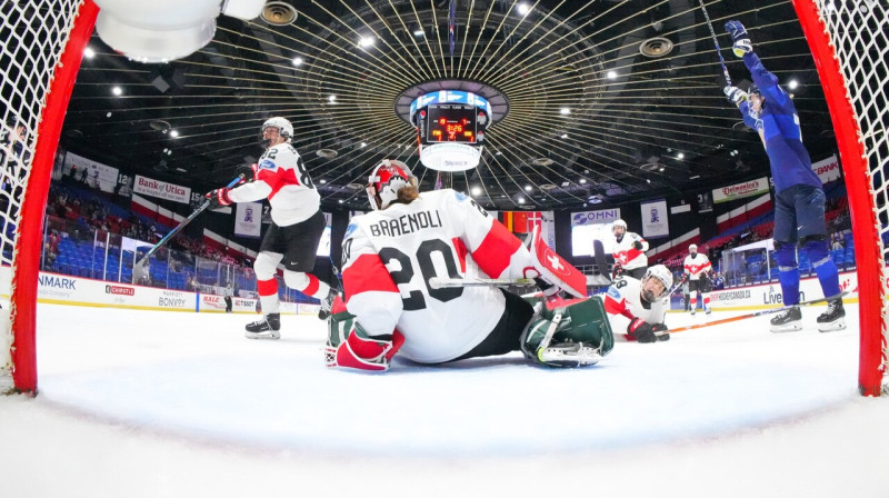 Mirklis pēc Somijas valstsvienības vārtu guvuma. Foto: IIHF