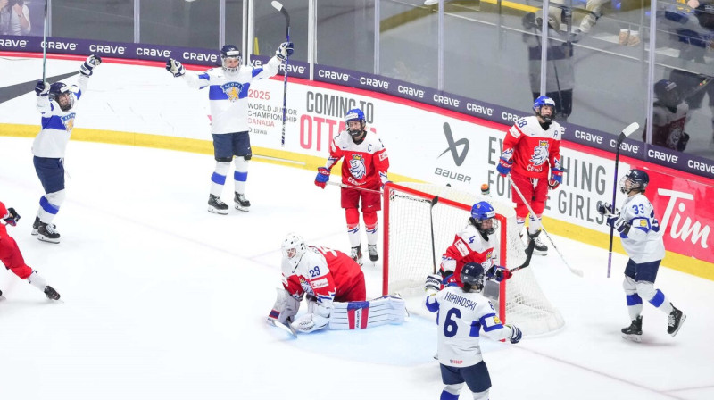 Mirklis pēc Somijas valstsvienības vārtu guvuma. Foto: IIHF
