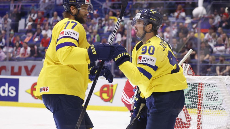 Zviedrijas izlases hokejisti. Foto: Reuters/Scanpix