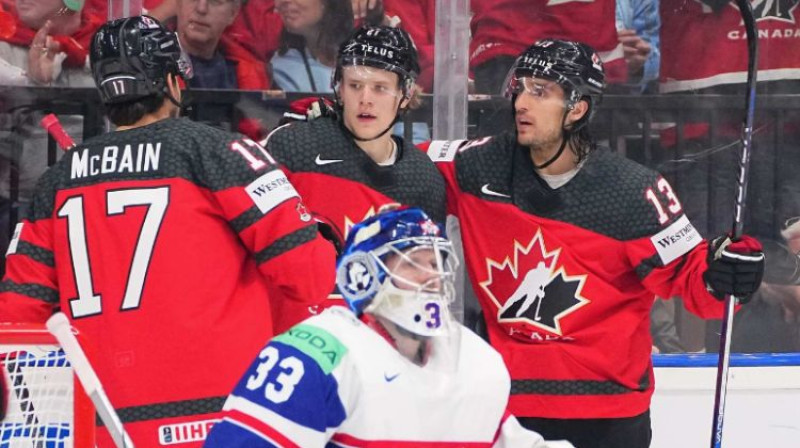 Kanādas hokejisti. Foto: IIHF