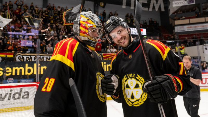 Miks Indrašis (pa labi). Foto: HockeyAllsvenskan