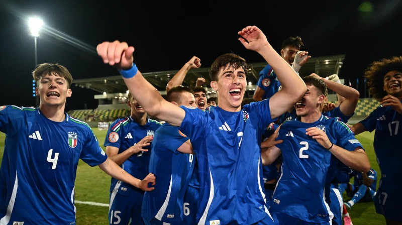 Itālijas U17 valstsvienības futbolisti. Foto: UEFA