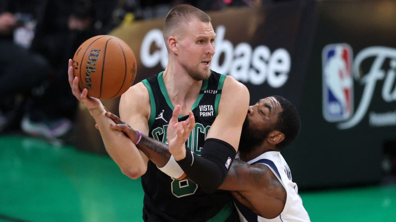 Kristaps Porziņģis uzbrukumā. Foto: AFP/Scanpix