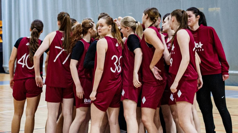 Latvijas U18 basketbolistes. Foto: LBS