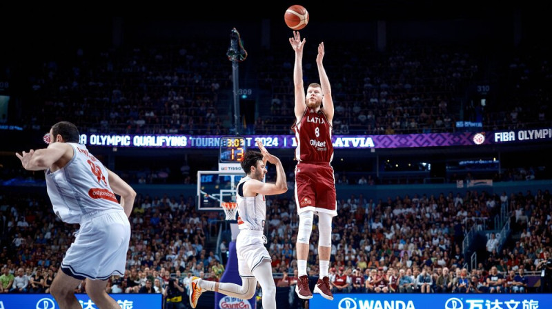 Dāvis Bertāns. Foto: FIBA