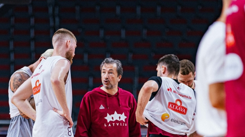 Luka Banki Latvijas izlases treniņdarbā. Foto: LBS