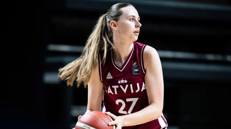 Anna Liepiņa Eiropas U20 čempionātā. Foto: FIBA