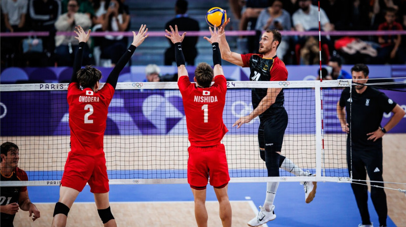 Mirklis no Vācijas un Japānas valstsvienību spēles. Foto: volleyballworld.com