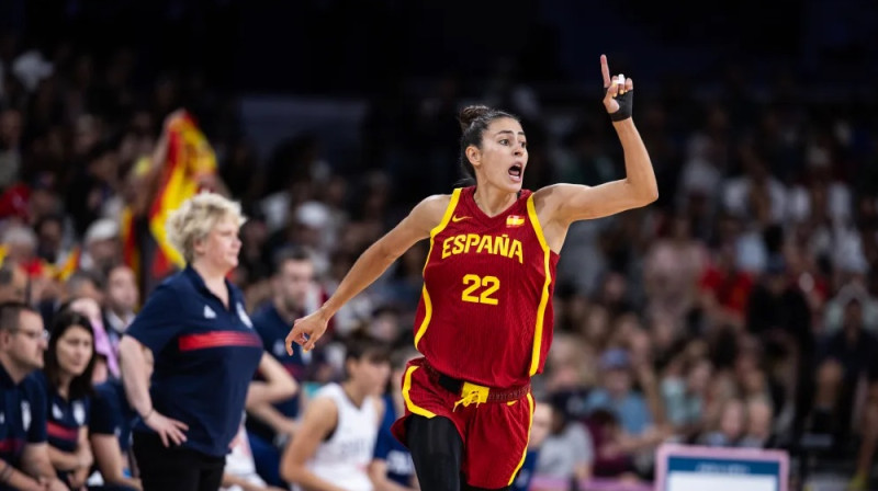 Marija Konde 2024. gada 3. augustā Pjēra Moruā stadionā. Foto: FIBA