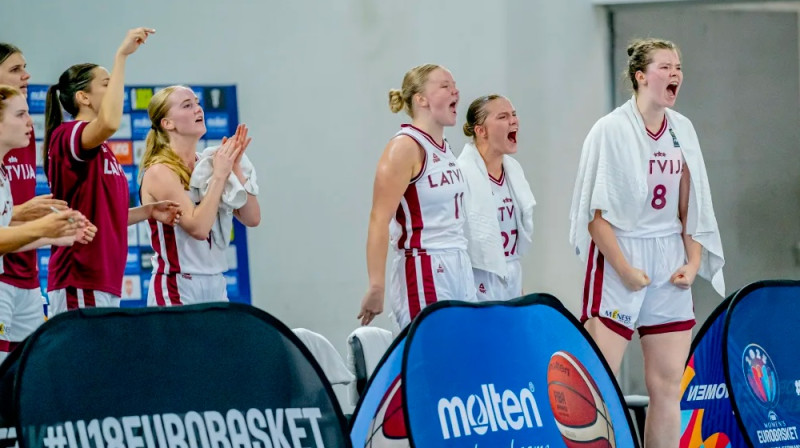 Latvijas U18 meitenes 2024. gada 3. augustā. Foto: FIBA