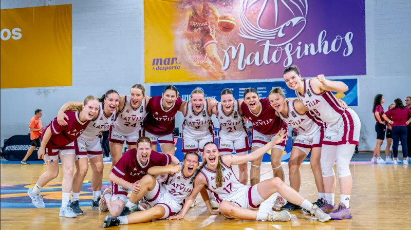 Latvijas U18 meitenes 2024. gada 8. augustā. Foto: FIBA