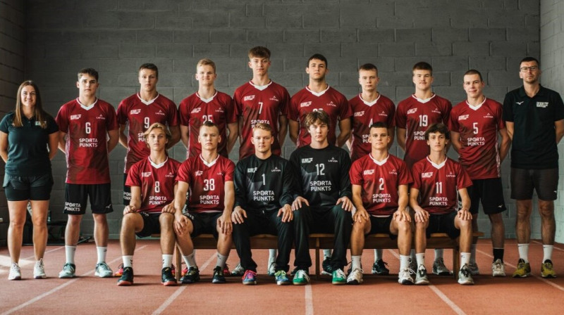 Latvijas U18 handbola valstsvienība. Foto: Latvijas Handbola federācija