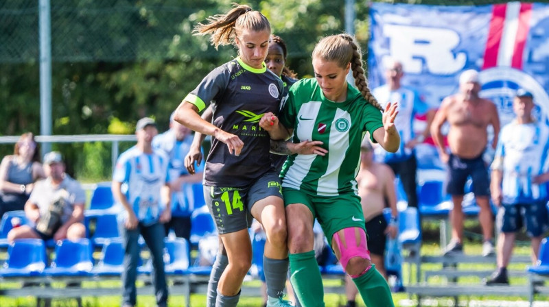 Mirklis no "Metta" un "Riga" spēles. Foto: Riga FC Women