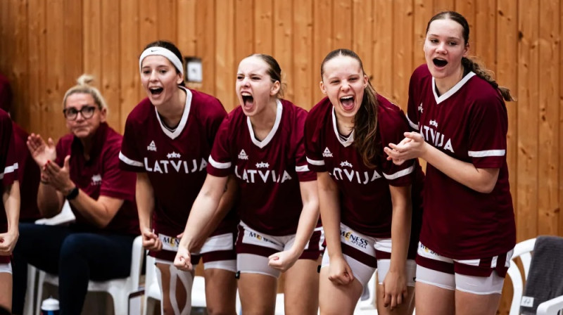 Latvijas U16 meitenes 2024. gada 20. augustā. Foto: FIBA