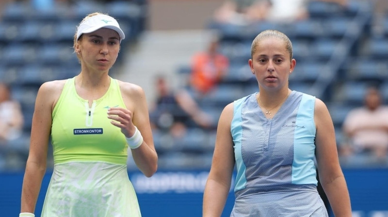 Ludmila Kičenoka un Aļona Ostapenko. Foto: Simon Bruty/USTA, usopen.org