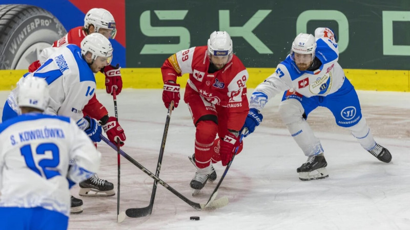 Mirklis no Klāgenfurtes KAC un Osvencimas "Unia" spēles. Foto: Wolfgang Jannach