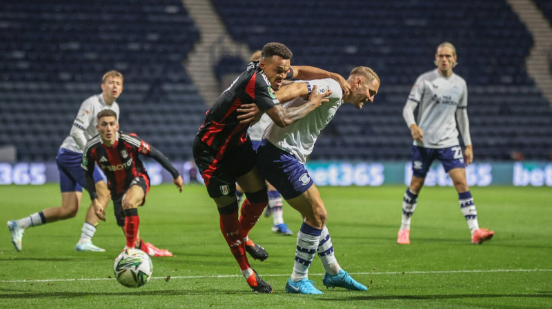 Mirklis no "Preston" un "Fulham" spēles Anglijas Līgas kausa sešpadsmitdaļfinālā. Foto: Alfie Cosgrove/Imago Images/Scanpix