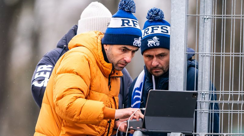 Artjoms Milovs un Māris Verpakovskis. Foto: Sanita Ieva Sparāne/RFS