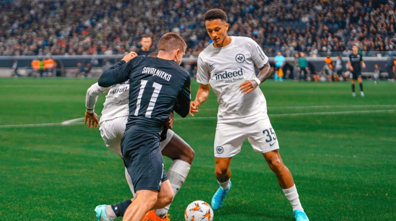 RFS Eiropas līgas spēlē Frankfurtē. Foto: Roberts Pūce/RFS