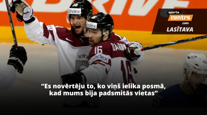 Lauris Dārziņš un Kaspars Daugaviņš. Foto: Reuters/Scanpix