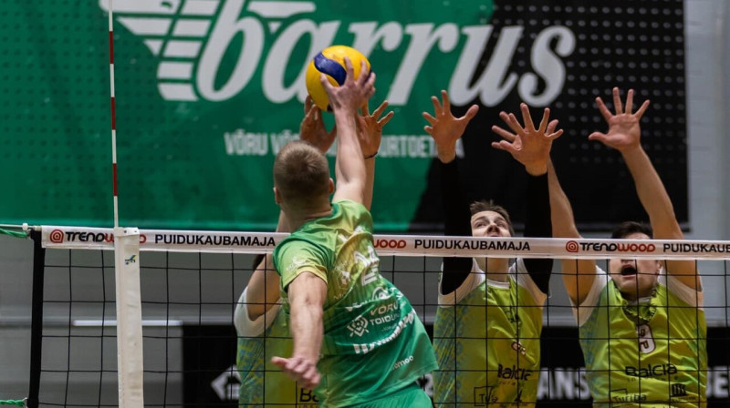 Mirklis no Veru "Barrus" un "Jēkabpils Lūšu" spēles. Foto: Britt Mäekuusk/Võru Võrkpalliklubi