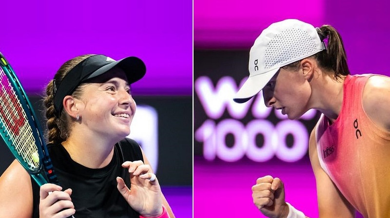 Aļona Ostapenko un Iga Švjonteka. Foto: Jimmie48 / WTA