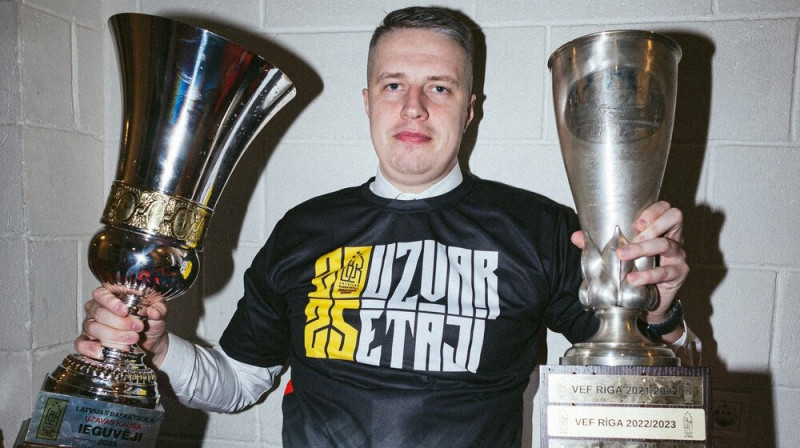Mārtiņš Gulbis pēc triumfa Latvijas kausā. Foto: Mārtiņš Goldbergs/VEF Rīga