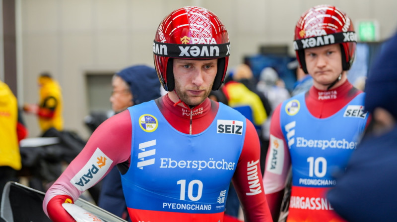 Roberts Plūme un Mārtiņš Bots. Foto: Luge Latvia