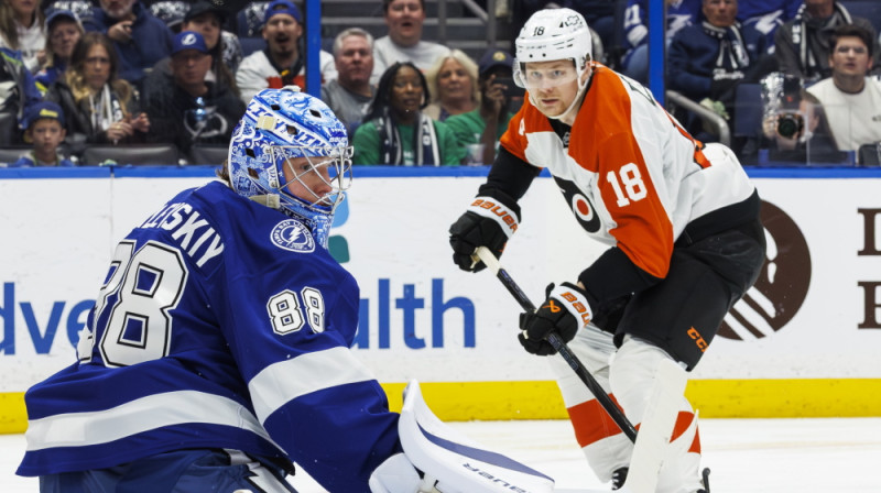 Rodrigo Ābols (#18). Foto: Philadelphia Flyers