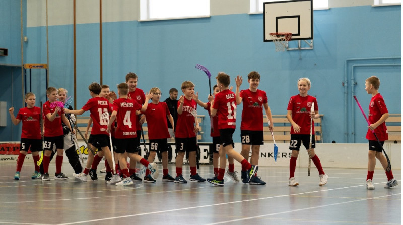 "Lielvārde" U12 komanda, foto: Uldis Skudra, Floorball.lv