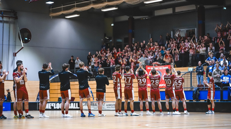 "UHC Sparkasse" līksmo par fināla sasniegšanu, foto: Floor Fighters Chemnitz