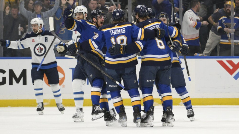 "Blues" hokejisti. Foto: AP/Scanpix