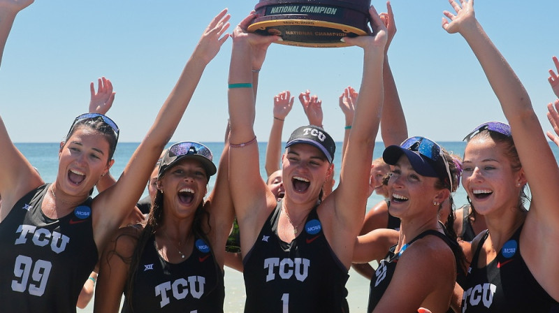 TCU komanda līksmo. Foto: C. Morgan Engel / NCAA Photos