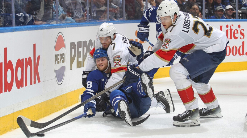 Mirklis no Toronto "Maple Leafs" un Floridas "Panthers" cīņas. Foto: Claus Andersen/AFP/Scanpix