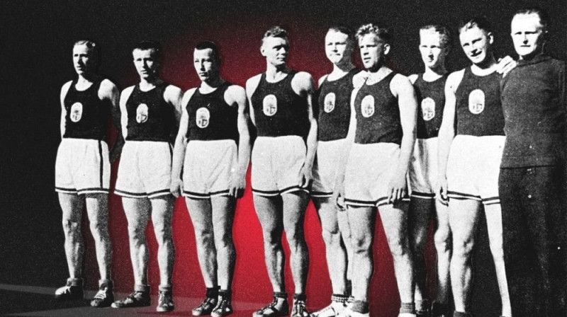 Latvijas basketbola izlase 1935. gadā Foto: LBS
