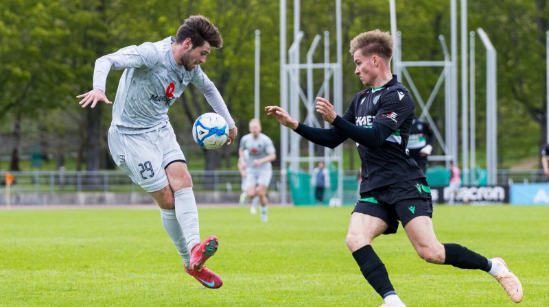 Ivans Patrikejevs (Nr. 29) spēlē pret Tallinas "Kalev". Foto: Katariina Peetson/Eesti Jalgpalli Liit/Premium liiga